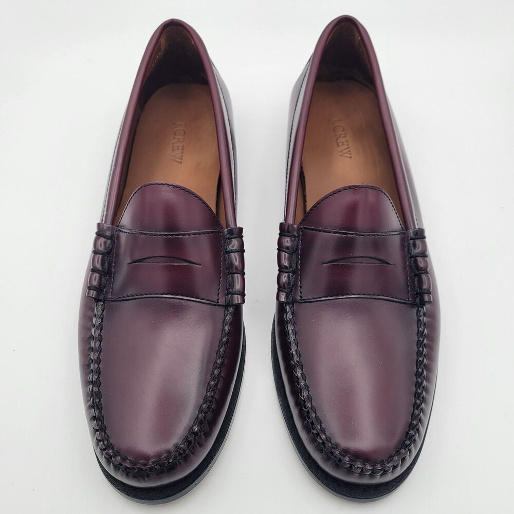J. CREW Classic Leather Penny Loafer Wine Mens Size 11 - Picture 4 of 11